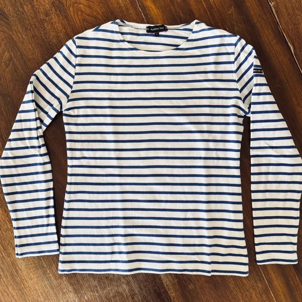 Armor Lux Navy and White Striped Top - Picture 1 of 4